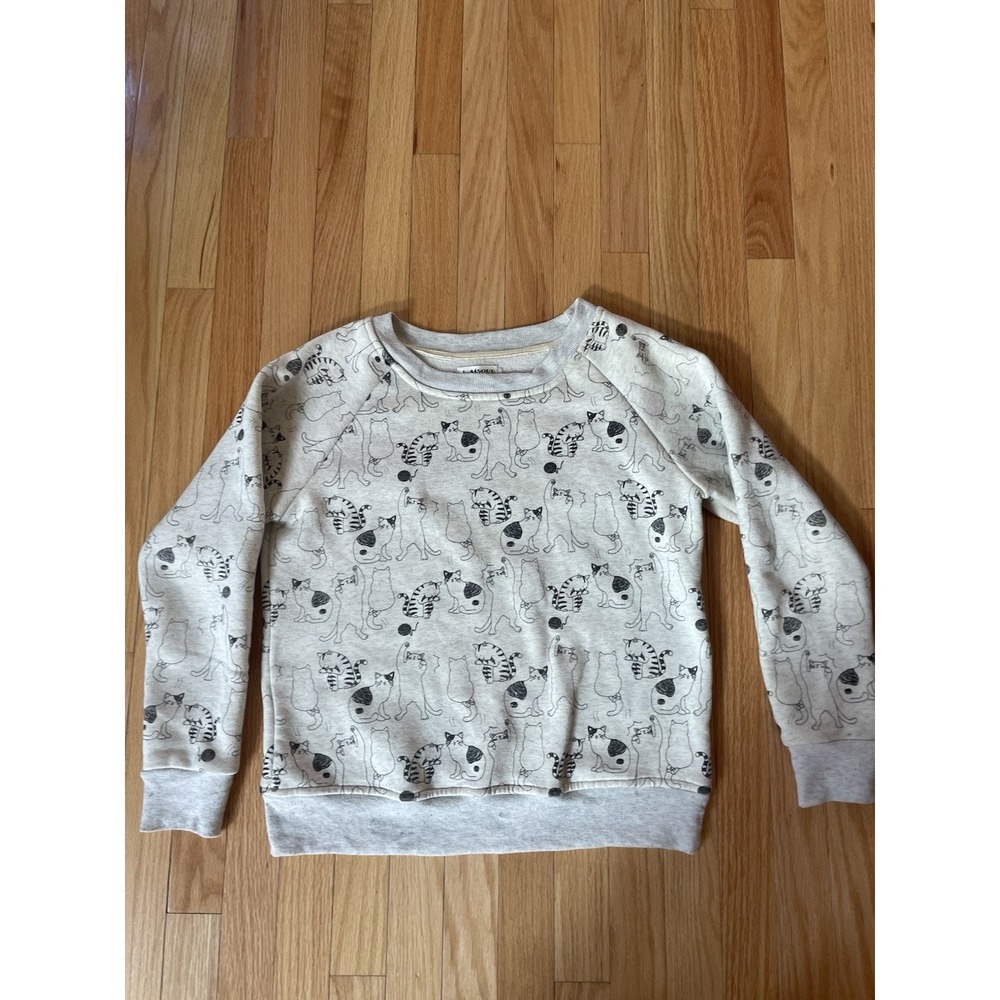L.A Soul Novelty Cat Print Crewneck Sweatshirt Women's M ? Heather Gray Cat Lady